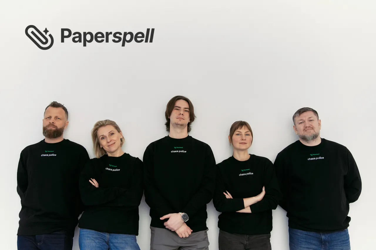 The five members of the Paperspell team together.